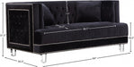 Lucas Black Velvet Loveseat - 609BL-L - Vega Furniture