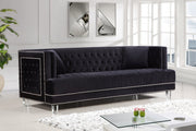 Lucas Black Velvet Sofa - 609BL-S - Vega Furniture