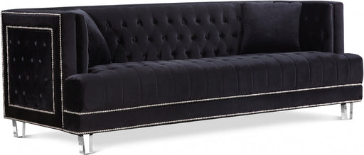 Lucas Black Velvet Sofa - 609BL-S - Vega Furniture