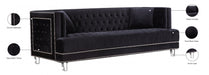 Lucas Black Velvet Sofa - 609BL-S - Vega Furniture