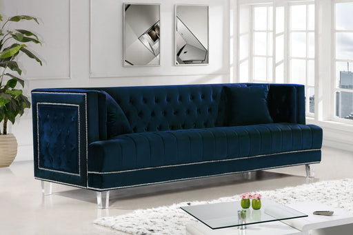 Lucas Blue Velvet Sofa - 609Navy-S - Vega Furniture