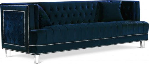 Lucas Blue Velvet Sofa - 609Navy-S - Vega Furniture