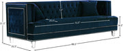 Lucas Blue Velvet Sofa - 609Navy-S - Vega Furniture