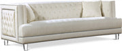 Lucas Cream Velvet Sofa - 609Cream-S - Vega Furniture