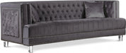 Lucas Grey Velvet Sofa - 609Grey-S - Vega Furniture