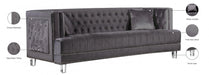 Lucas Grey Velvet Sofa - 609Grey-S - Vega Furniture