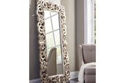 Lucia Antique Silver Finish Floor Mirror - A8010123 - Vega Furniture