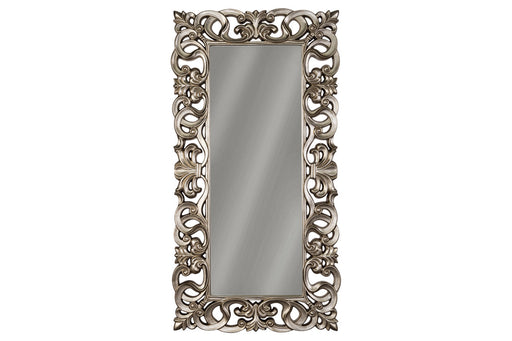Lucia Antique Silver Finish Floor Mirror - A8010123 - Vega Furniture