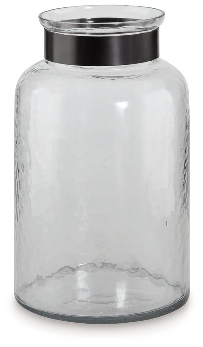 Lukasvale Clear/Pewter Finish Vase - A2000585 - Vega Furniture