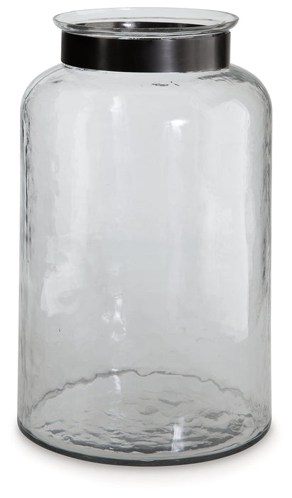 Lukasvale Clear/Pewter Finish Vase - A2000586 - Vega Furniture