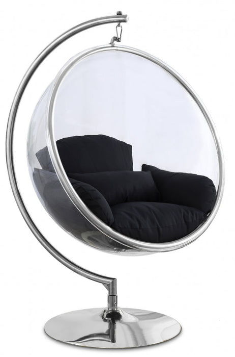 Luna Black Acrylic Swing Bubble Accent Chair - 507Black - Vega Furniture