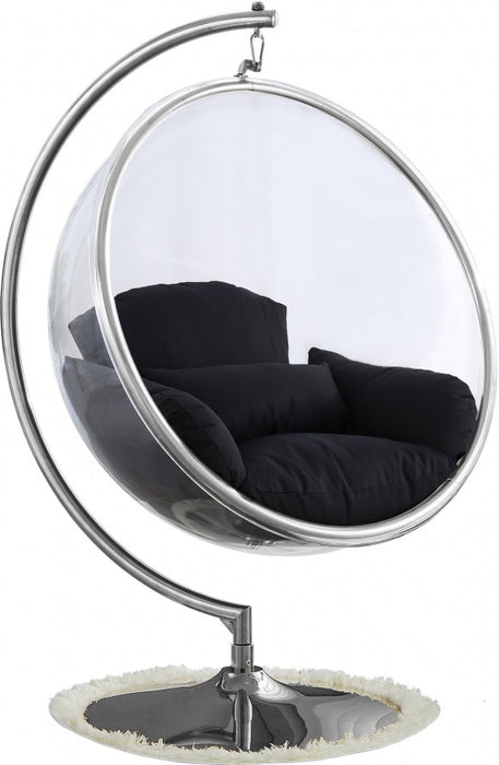 Luna Black Acrylic Swing Bubble Accent Chair - 507Black - Vega Furniture