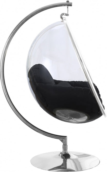 Luna Black Acrylic Swing Bubble Accent Chair - 507Black - Vega Furniture