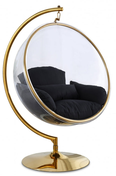 Luna Black Acrylic Swing Bubble Accent Chair - 508Black - Vega Furniture