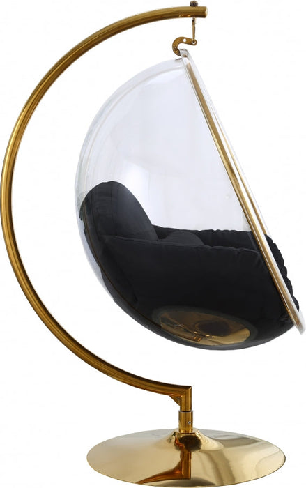 Luna Black Acrylic Swing Bubble Accent Chair - 508Black - Vega Furniture