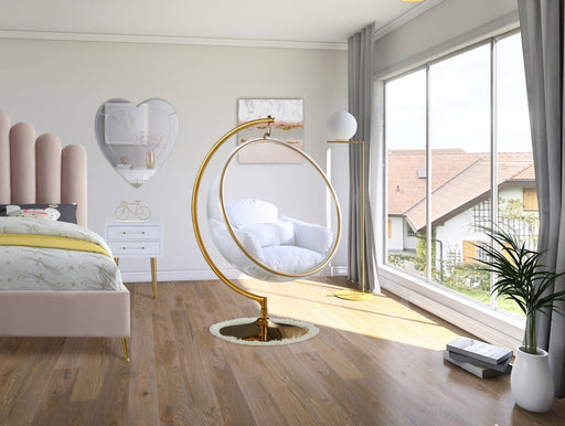 Luna Cream Acrylic Swing Bubble Accent Chair - 508White - Vega Furniture