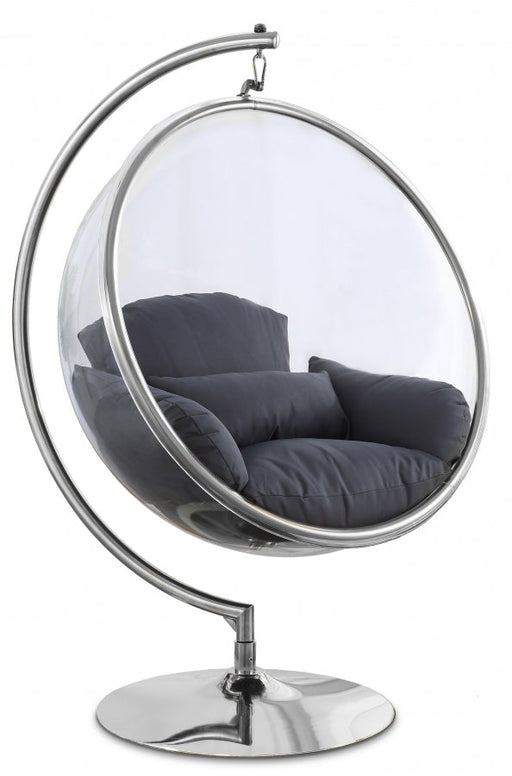 Luna Grey Acrylic Swing Bubble Accent Chair - 507Grey - Vega Furniture