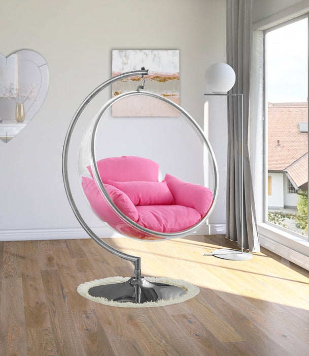 Luna Pink Acrylic Swing Bubble Accent Chair - 507Pink - Vega Furniture