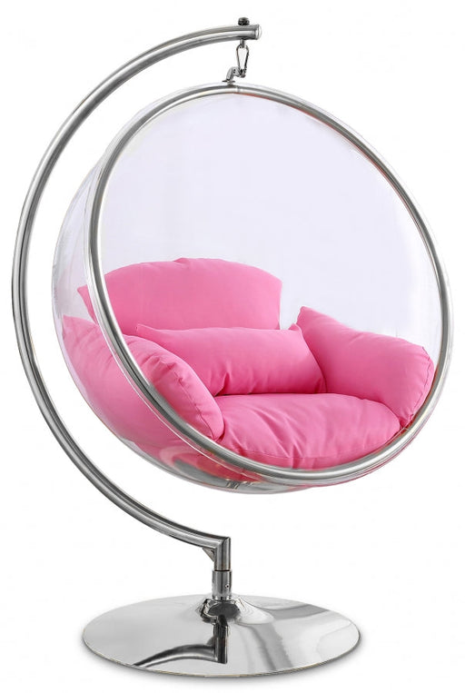 Luna Pink Acrylic Swing Bubble Accent Chair - 507Pink - Vega Furniture