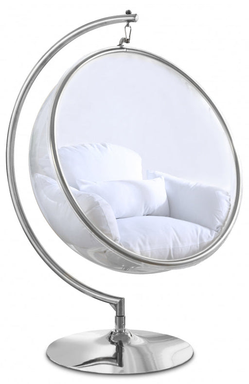 Luna White Acrylic Swing Bubble Accent Chair - 507White - Vega Furniture