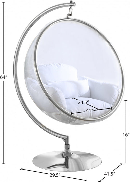 Luna White Acrylic Swing Bubble Accent Chair - 507White - Vega Furniture