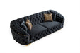 Lupino Black Velvet Living Room Set - LUPINOBLACK-SL - Vega Furniture