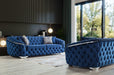 Lupino Blue Velvet Living Room Set - LUPINOBLUE-SL - Vega Furniture