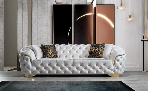 Lupino Ivory Velvet Living Room Set - LUPINOIVORY-SL - Vega Furniture