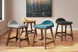 Lyncott Blue/Brown Counter Height Barstool, Set of 2 - D615-324 - Vega Furniture