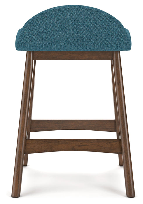 Lyncott Blue/Brown Counter Height Barstool, Set of 2 - D615-324 - Vega Furniture