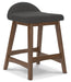 Lyncott Charcoal/Brown Counter Height Barstool, Set of 2 - D615-224 - Vega Furniture