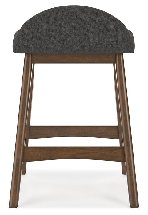 Lyncott Charcoal/Brown Counter Height Barstool, Set of 2 - D615-224 - Vega Furniture