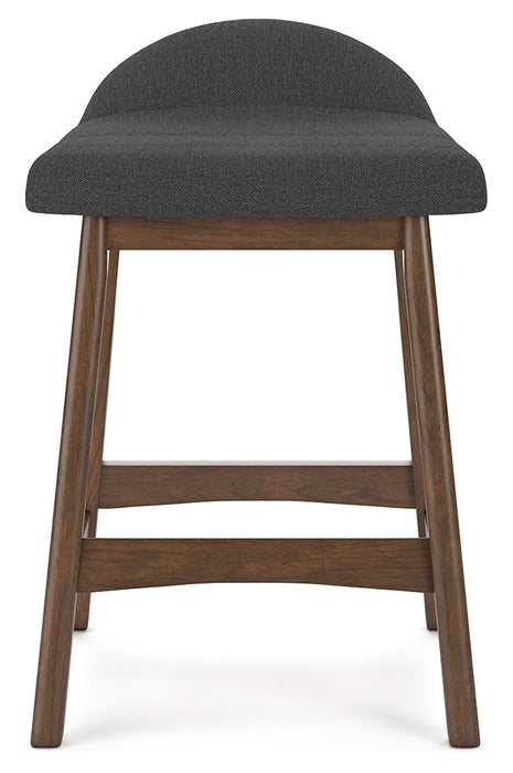 Lyncott Charcoal/Brown Counter Height Barstool, Set of 2 - D615-224 - Vega Furniture