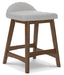 Lyncott Light Gray/Brown Counter Height Barstool, Set of 2 - D615-124 - Vega Furniture