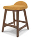 Lyncott Mustard/Brown Counter Height Barstool, Set of 2 - D615-424 - Vega Furniture