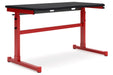 Lynxtyn Red/Black Adjustable Height Home Office Desk - H400-411 - Vega Furniture