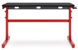 Lynxtyn Red/Black Adjustable Height Home Office Desk - H400-411 - Vega Furniture