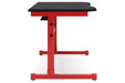 Lynxtyn Red/Black Adjustable Height Home Office Desk - H400-411 - Vega Furniture