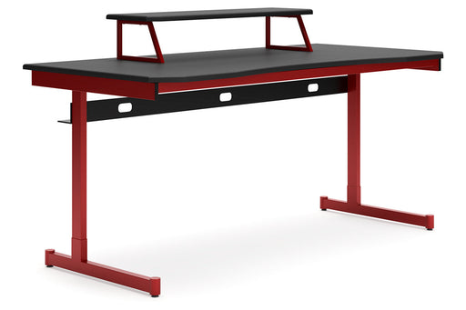 Lynxtyn Red/Black Home Office Desk - H400-127 - Vega Furniture