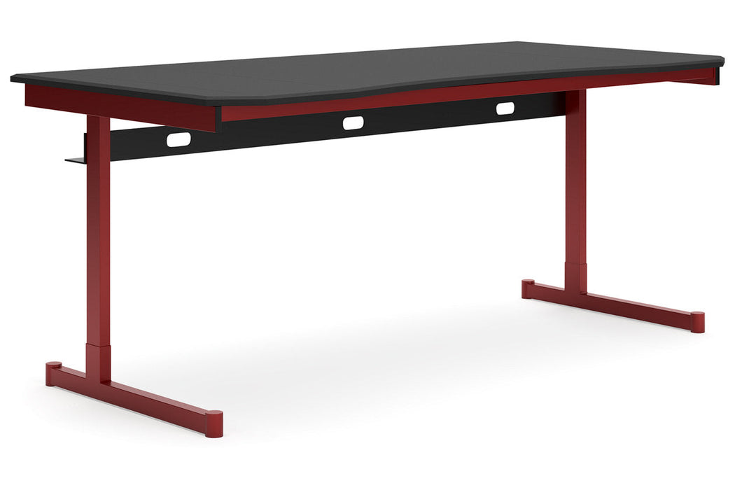 Lynxtyn Red/Black Home Office Desk - H400-427 - Vega Furniture