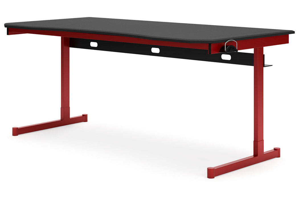 Lynxtyn Red/Black Home Office Desk - H400-427 - Vega Furniture