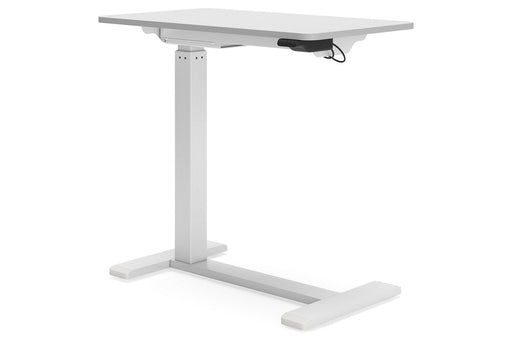 Lynxtyn Taupe/White Adjustable Height Home Office Side Desk - H400-212 - Vega Furniture
