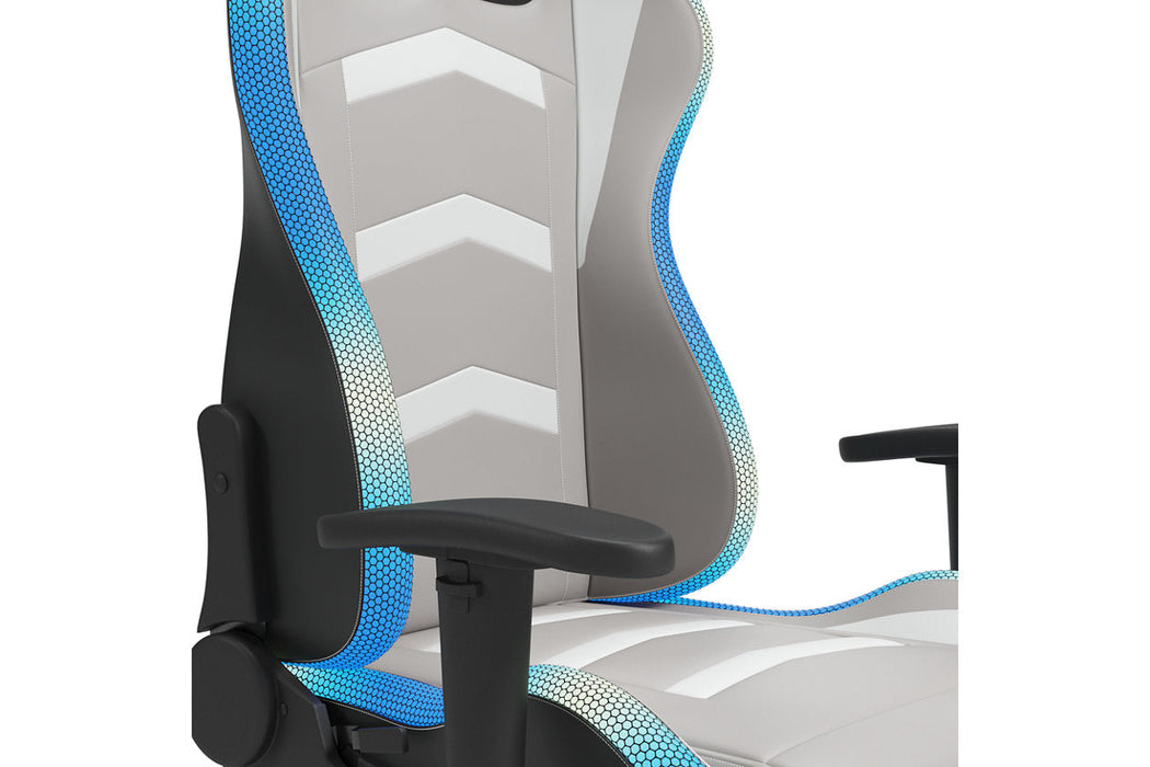 Lynxtyn White/Gray Home Office Desk Chair - H400-08A - Vega Furniture