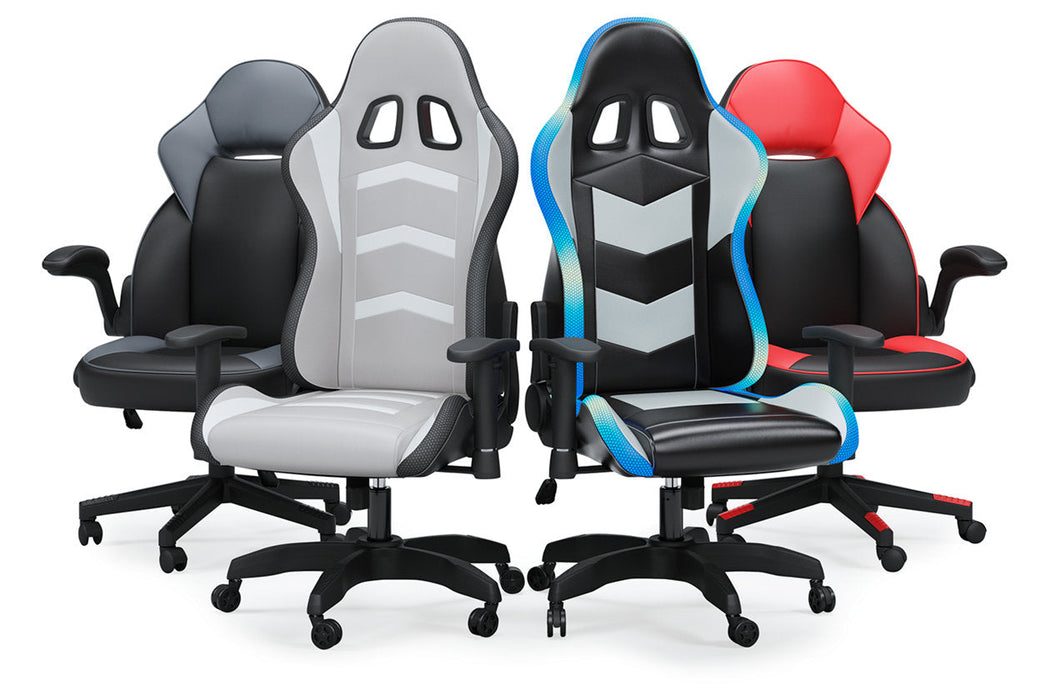 Lynxtyn White/Gray Home Office Desk Chair - H400-08A - Vega Furniture