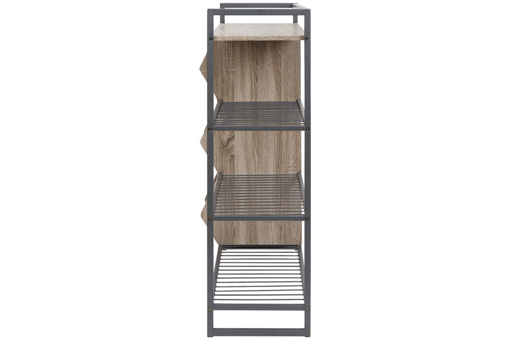 Maccenet Grayish Brown/Gunmetal Shoe Rack - Z1510473 - Vega Furniture