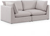 Mackenzie Beige Linen Textured 80" Modular Loveseat - 688Beige-S80B - Vega Furniture
