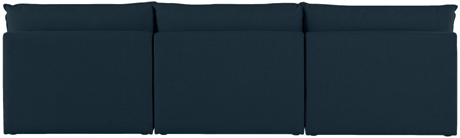 Mackenzie Blue Linen Textured 120" Modular Sofa - 688Navy-S120A - Vega Furniture