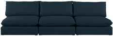 Mackenzie Blue Linen Textured 120" Modular Sofa - 688Navy-S120A - Vega Furniture