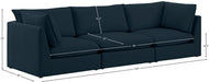 Mackenzie Blue Linen Textured 120" Modular Sofa - 688Navy-S120B - Vega Furniture