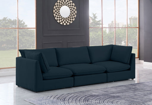 Mackenzie Blue Linen Textured 120" Modular Sofa - 688Navy-S120B - Vega Furniture